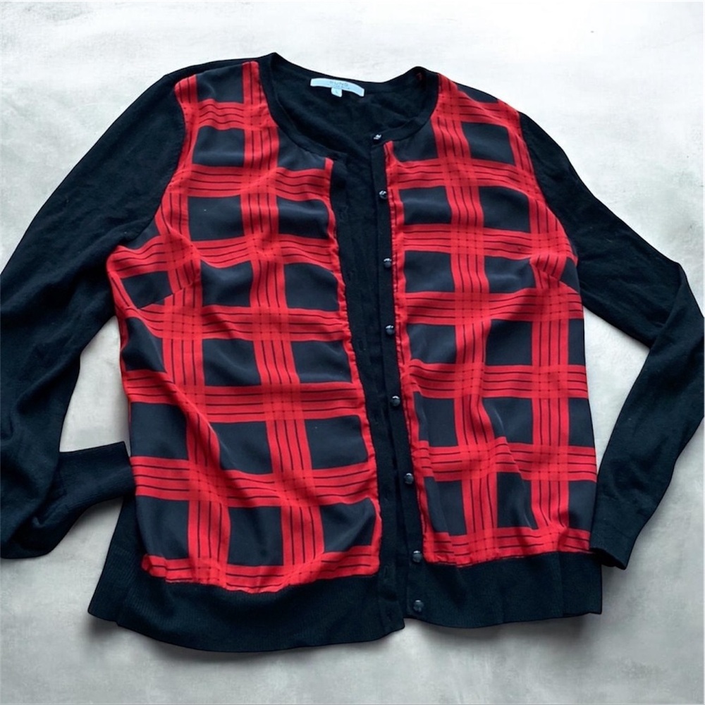 Alfred Sung Plaid Sweater Checkered